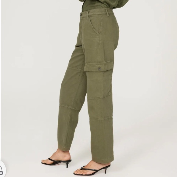 REFORMATION Bailey Utility Pants In Army Green - Picture 2 of 14